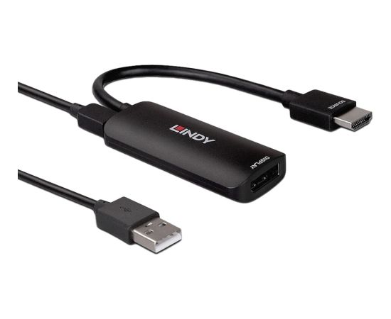 Lindy Converter HDMI 4K80 > DisplayPort 1.4 (black, 16cm) HDMI vadi