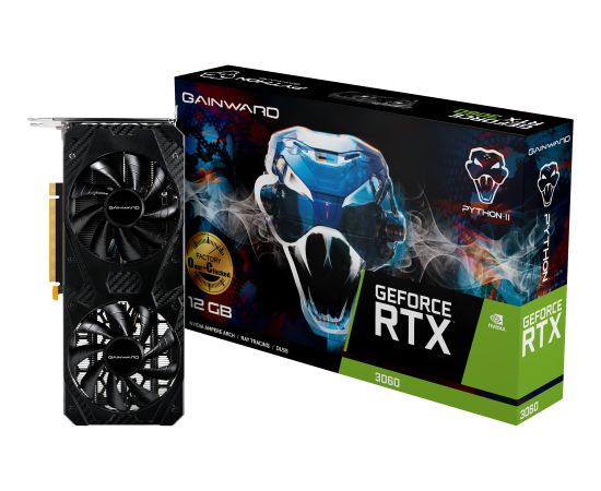 Gainward GeForce RTX 3060 Python II OC (3x DisplayPort, 1x HDMI 2.1) Grafiskās video kartes