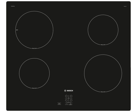 Bosch Serie 2 PUG61RAA5E hob Black Built-in 60 cm Zone induction hob 4 zone(s) Поверхность индукционной плиты