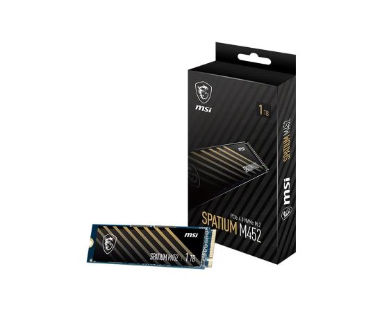 SSD MSI 300xTBW rating MTBF 1500000 h Read speed 3600 MB/s Write speed 3100 MB/s NVMe Yes PCI Express 4.0 M.2 1000 GB SPATIUM M452 S78-440L970-P83 SSD Cietie Diski (Solid state drive)