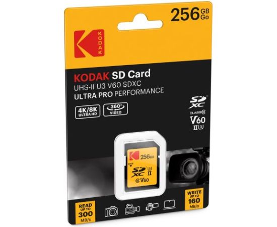 Kodak SDXC 256GB UHS-II U3 V60 Ultra Pro Atmiņas kartes micro SD SDHC