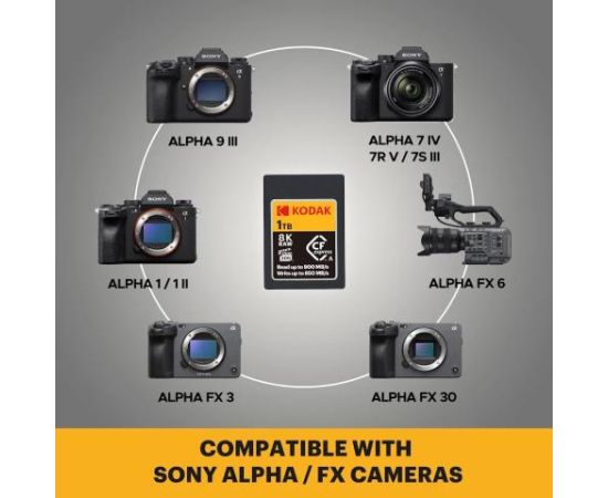 Kodak CFexpress Type A 1 Tb EKMCFXA1TK Atmiņas kartes micro SD SDHC