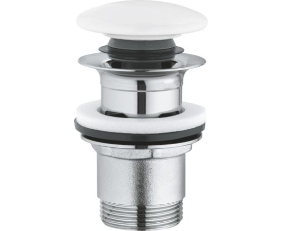 Grohe izlietnes push-open izplūde ar baltu keramisko vāciņu Cифоны