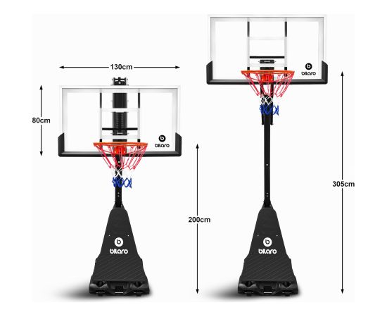 Mobils basketbola grozs Bilaro Houston 130x80cm Basketbolam