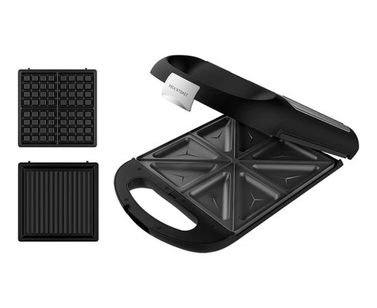 Cecotec Sandwich Maker Rock'nToast Family 3in1 1500 W Number of plates 3 Black Sendviču - Karstmaižu tosteri