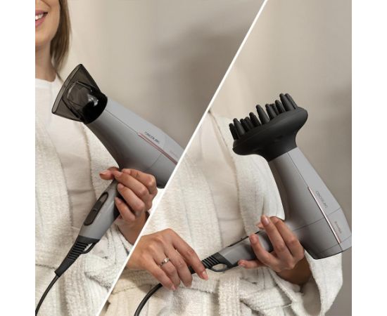 Cecotec Hair dryer IoniCare Power&Go Heaven 2000 W Number of temperature settings 2 Ionic function Diffuser nozzle Grey Matu fēni
