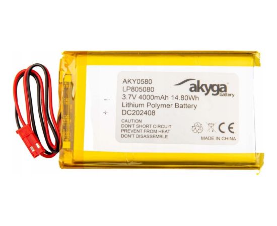 Akumulators Li-Po LP805080 Akyga AKY0580 3.7V / 4000mAh PCM JST 2-Pin 150mm Новинки Компьютерная техника