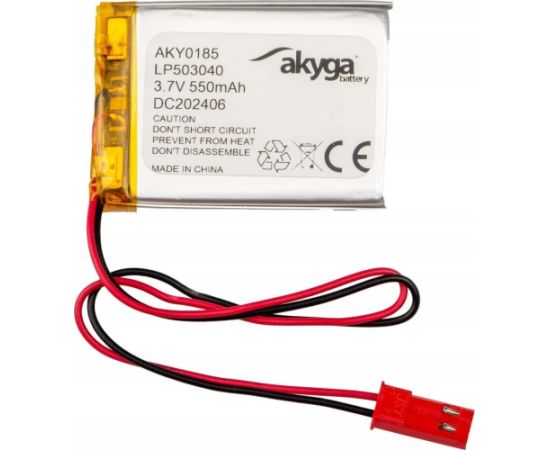 Akumulators Li-Po LP503040 Akyga AKY0185 3.7V / 550mAh PCM JST 2-Pin 150mm Jaunumi - Datori