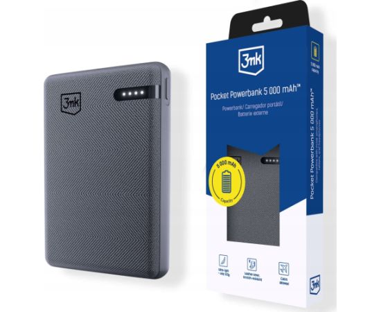 3MK Pocket Powerbank 5000mAh 12W USB-C gray Jaunumi - Datori