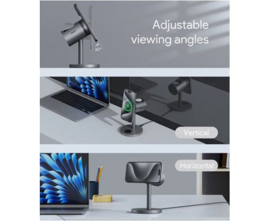AUKEY MagFusion 3 in 1 wireless charger with Qi2 Active Cooling LC-MC311A Зарядные устройства