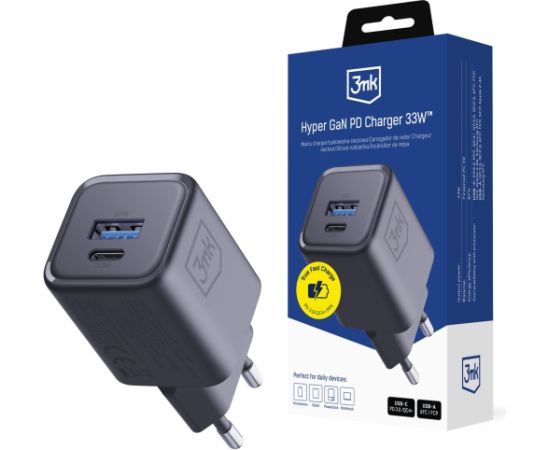 3mk Hyper Charger PD 33W GaN QC4+ Black Зарядные устройства