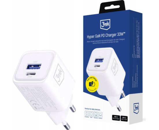 3mk Hyper Charger PD 33W GaN QC4+ White Зарядные устройства