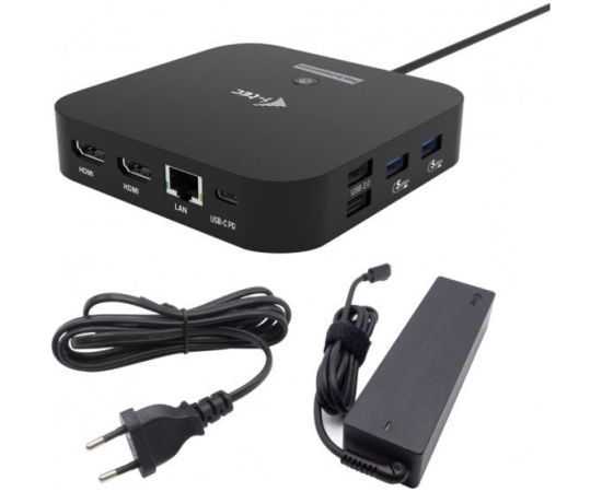 I-tec Docking Station USB-C 2x HDMI Dock PD + Charger 100W Dokstacijas portatīvajiem datoriem
