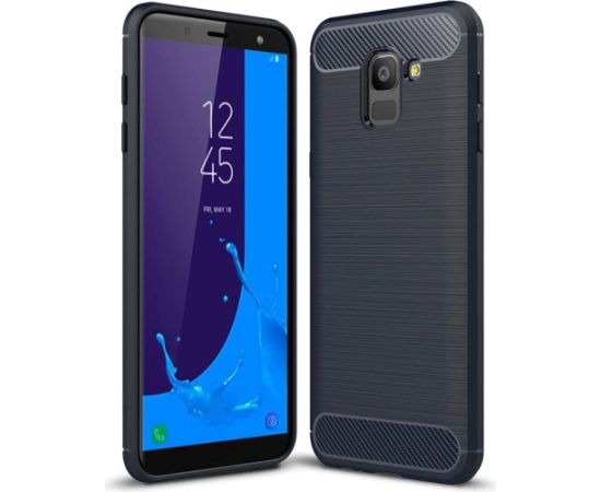 Hurtel Carbon Case flexible case cover Samsung Galaxy J6 2018 J600 blue Чехлы - альтернативные