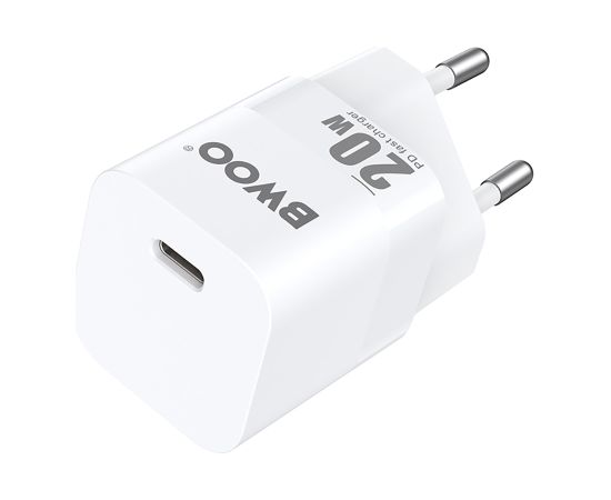 BWOO CDA155 PD wall charger 1x USB-C port 1A 20W white Зарядные устройства