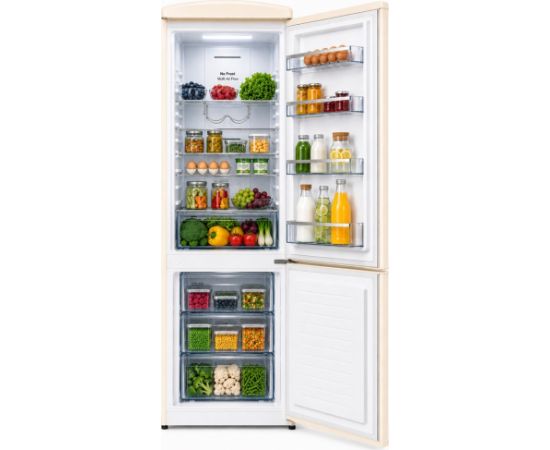 Ravanson LKK-315RM Retro Fridge 597 mm x 707 mm x 1943 mm | 315 l | Total No Frost | Energy Class E | Cream Jaunumi Sadz. tehnika