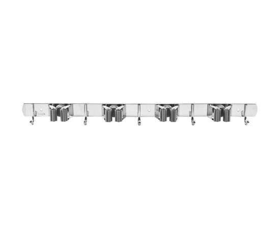 Maclean Wall-Mounted Organizer for Garden Tools and Mops, Steel, with Hooks, Max. Load 20 kg, Width 49 cm, MC-184 Priekšnama mēbeles