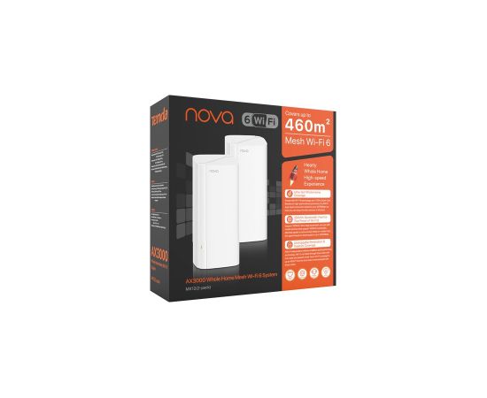 Tenda MX12 Dual-band (2.4 GHz / 5 GHz) Wi-Fi 6 (802.11ax) White 3 Internal Рутеры