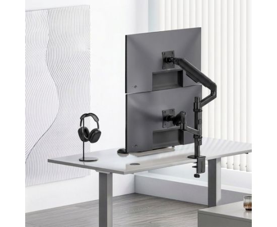 Ergo Office Mount / Holder for 2 Monitors, Gas Spring, 17"-32", 1-10 kg, Matte Black, ER-692 B TV un monitoru stiprinājumi, kronšteini