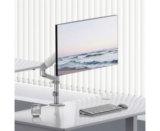 Ergo Office Monitor Mount/Hanger, Gas Spring, 17"-32", 1-10 kg, Matte White, Max. VESA 100x100, ER-691 W TV un monitoru stiprinājumi, kronšteini