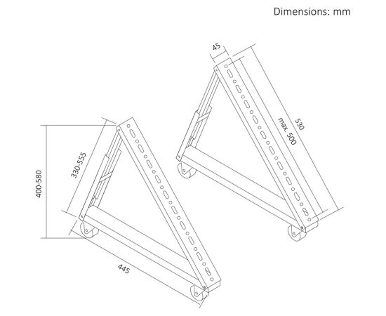Maclean TV Cart / Floor Stand, 37–80", max. VESA 800x400, max. 75 kg, mobile, wheel lock, MC-183 TV un monitoru stiprinājumi, kronšteini