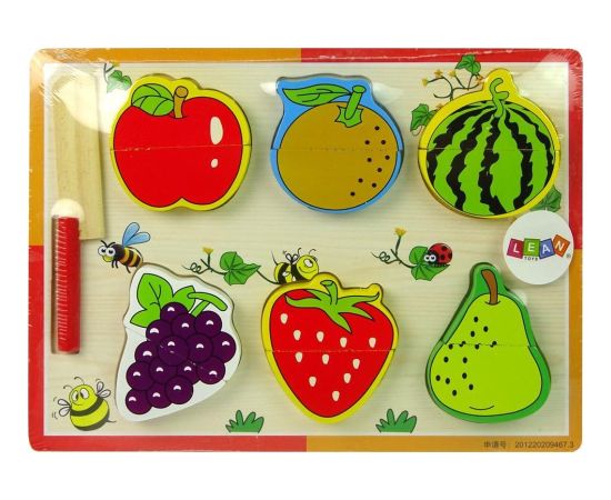 Lean Sport Wooden Fruit Chopping Set 6 Pieces Strawberry Pear Grape Кухни, посуда, бытовая техника