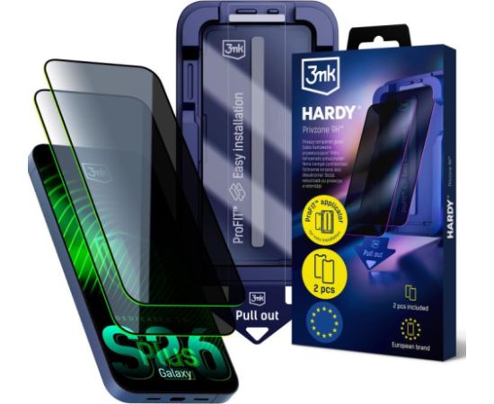 3mk Hardy Privzone 9H - Samsung Galaxy S26+ Ekrānu aizsardzība