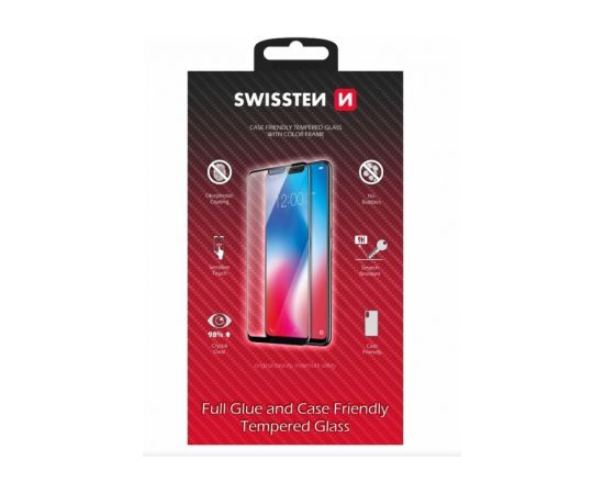 Swissten Full Face Tempered Glass Aizsargstikls Pilnam Ekrānam Samsung Galaxy A55 5G Ekrānu aizsardzība