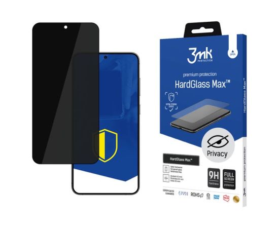 Samsung Galaxy S24+ - 3mk HardGlass Max Privacy Black Ekrānu aizsardzība