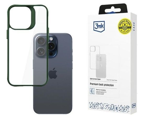 Apple iPhone 15 Pro - 3mk Satin Armor Case+ Green Чехлы - альтернативные