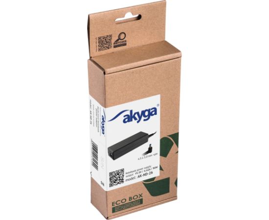 Barošanas bloks Akyga for notebooka AK-ND-26 (19 5V 4 62A 90W 4.53.0+pin)(Atv.iepak) Lādētāji portatīvajiem datoriem