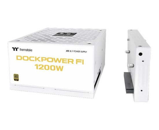 Thermaltake Dockpower FI 1200W Snow (white, 1x 12-pin high power GPU, 5x PCIe, cable management, 1200 watts) Datoru barošanas bloki