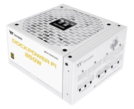 Thermaltake Dockpower FI 850W Snow (white, 1x 12-pin high power GPU, 4x PCIe, cable management, 850 watts) Datoru barošanas bloki