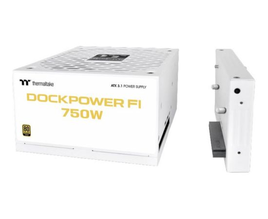Thermaltake Dockpower FI 750W Snow (white, 1x 12-pin high power GPU, 4x PCIe, cable management, 750 watts) Datoru barošanas bloki