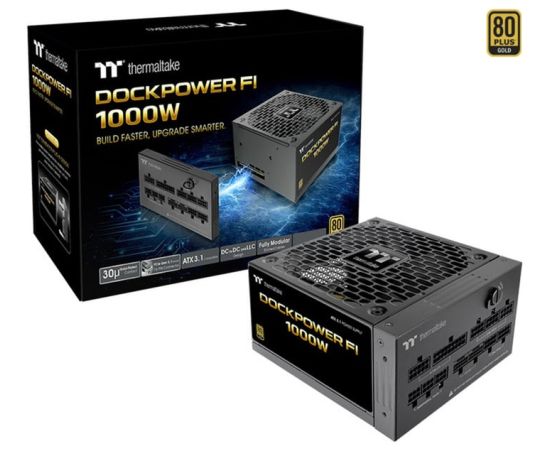 Thermaltake Dockpower FI 1000W (black, 1x 12-pin high power GPU, 5x PCIe, cable management, 1000 watts) Datoru barošanas bloki