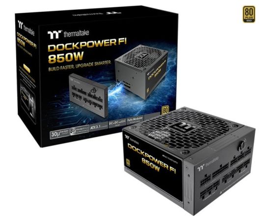Thermaltake Dockpower FI 850W (black, 1x 12-pin high power GPU, 4x PCIe, cable management, 850 watts) Datoru barošanas bloki