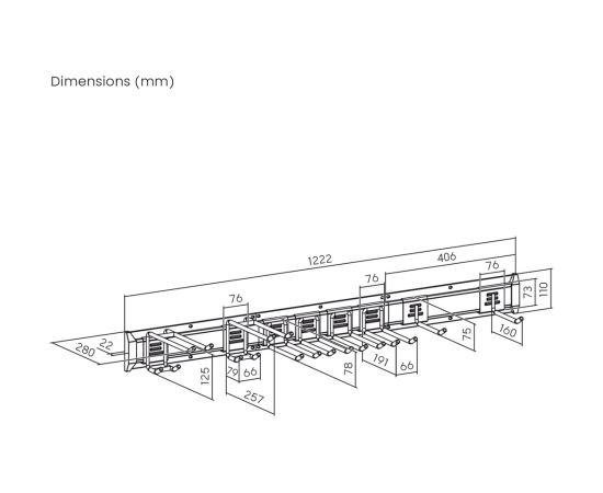 Maclean Wall-Mounted Tool Organizer, steel, max. load 228 kg, width 1222 mm, MC-179 Мебель для прихожей