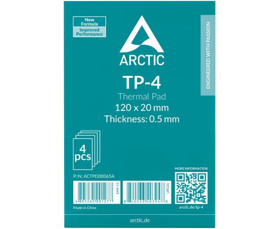 CPU COOLER ACC THERMAL PAD 4PK/120X20X0.5 ACTPD00065A ARCTIC Jaunumi - Datori