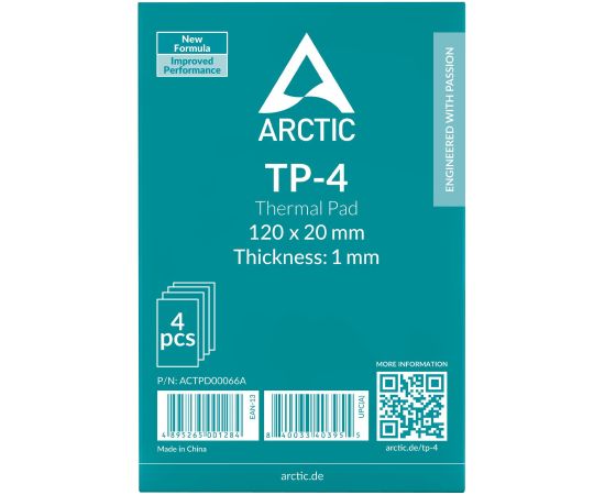 CPU COOLER ACC THERMAL PAD 4PK/120X20X1.0 ACTPD00066A ARCTIC Jaunumi - Datori
