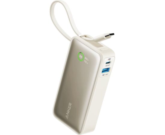 Anker Nano - Powerbank - 10000 mAh - 30 Watt - 3 A  (USB-C, USB) - Shell White Jaunumi - Datori