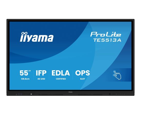 Монитор iiyama Signage Display 138,7 cm (54,6") Wi-Fi 4K Ultra HD Сенсорный экран Встроенный процессор Android TE5513A-B2AG (TE5513A-B3AG) LED / LCD мониторы