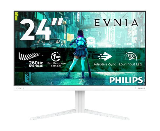 Monitors Philips Philips Evnia 3000 24M2N3201P/00 dators monitors 60,5 cm (23.8") 1920 x 1080 px Full HD LCD White Monitori