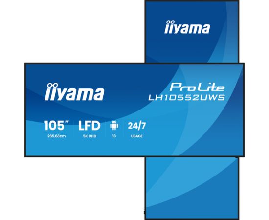 Монитор iiyama signage display киоск 2,66 м (104.6") Wi-Fi 500 cd/m UltraWide 5K HD встроенный процессор Android 24/7 LED / LCD мониторы