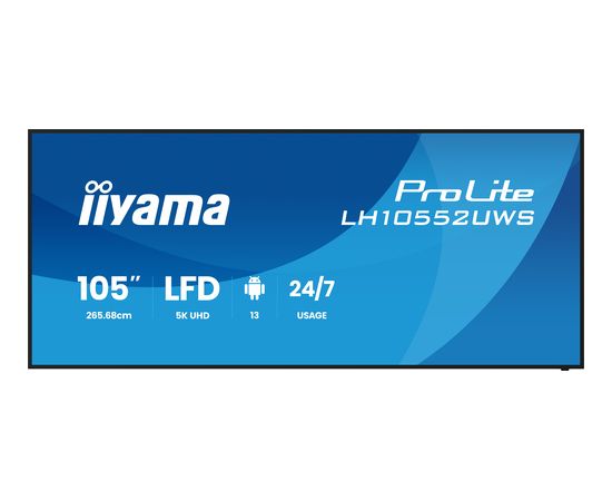 Монитор iiyama signage display киоск 2,66 м (104.6") Wi-Fi 500 cd/m UltraWide 5K HD встроенный процессор Android 24/7 LED / LCD мониторы