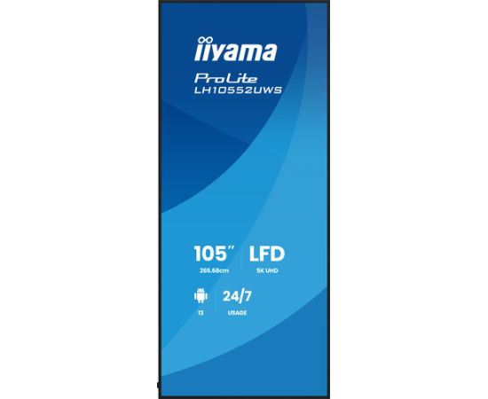 Монитор iiyama signage display киоск 2,66 м (104.6") Wi-Fi 500 cd/m UltraWide 5K HD встроенный процессор Android 24/7 LED / LCD мониторы
