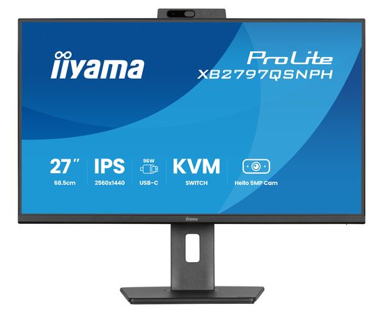 Монитор iiyama ProLite XB2797QSNPH-B1 27IN IPS LCD 4MS 2560X1440 350CD/M2 HDMI/DP/USB 2 компьютерный монитор 68,6 см (27") 2560 x 1440 px Quad HD Black LED / LCD мониторы