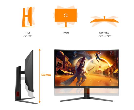 Монитор AOC AOC G4 C32G4Z 80 см (31.5") 1920 x 1080 px Black, Red LED / LCD мониторы