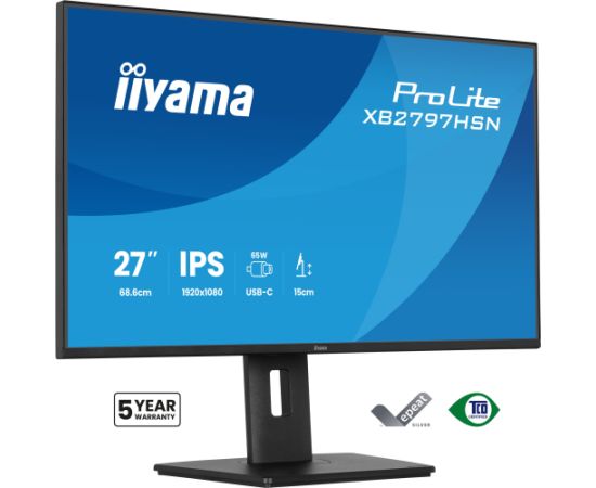 IIYAMA 68.6cm (27")   XB2797HSN-B1 16:9 HDMI+DP+2xUSB-C IPS LED / LCD мониторы