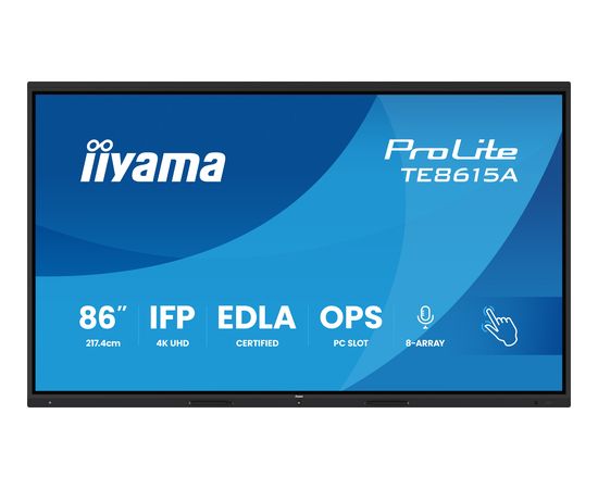 Монитор iiyama IIYAMA 217.4cm(86") TE8615A-B2AG 16:9 M-Touch 2xHDMI+2xUSB-C доставка LED / LCD мониторы