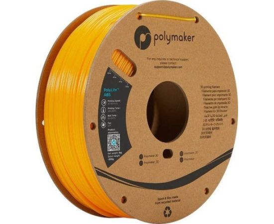 Polymaker ABS materiāls PolyLite Yellow, 1kg 3D Printeri un lāzergravētāji